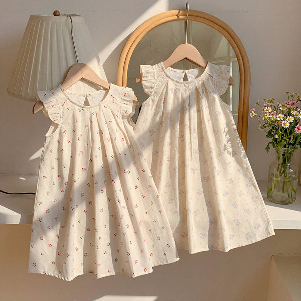 MyKids-USA® Baby Girls Fly Sleeves Floral Pattern Dress
