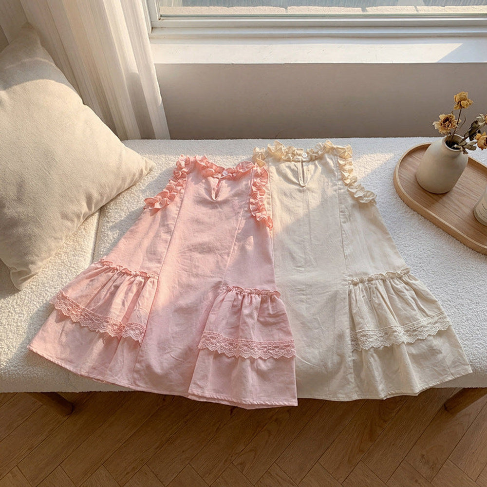 MyKids-USA® Baby Girls Sleeveless Embroidery Pattern Dress