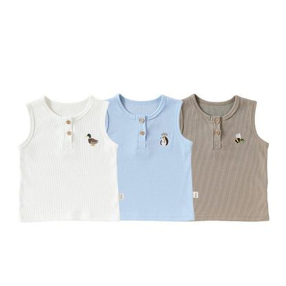 MyKids-USA® Baby Sleeveless Animals Embroidered Pattern Vest