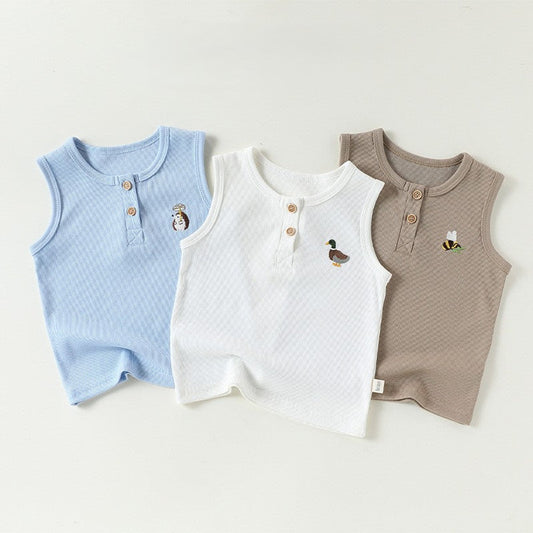 MyKids-USA® Baby Sleeveless Animals Embroidered Pattern Vest