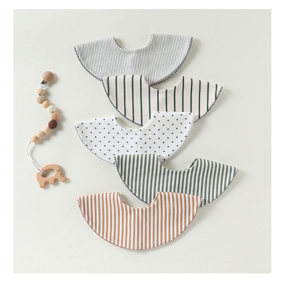 MyKids-USA® Adorable Striped Pattern Snap-on Round Shaped Bib