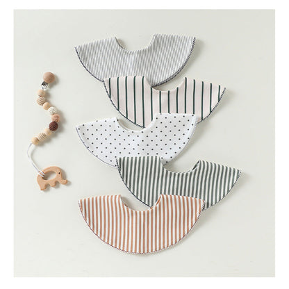 MyKids-USA® Adorable Striped Pattern Snap-on Round Shaped Bib