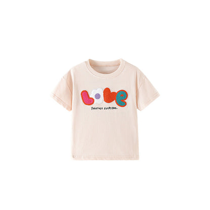 MyKids-USA® Girls’ Letters Pattern T-shirt in European and American Style