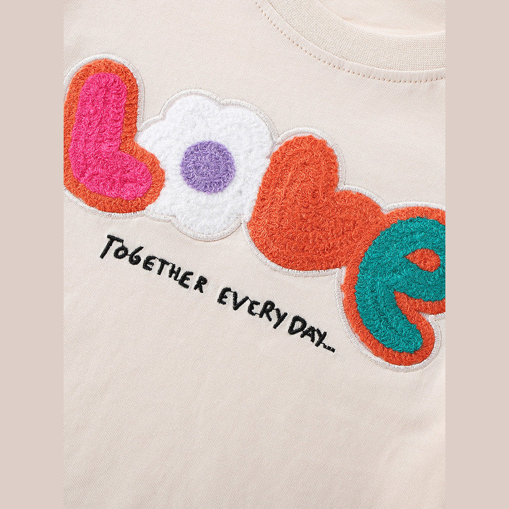 MyKids-USA® Girls’ Letters Pattern T-shirt in European and American Style