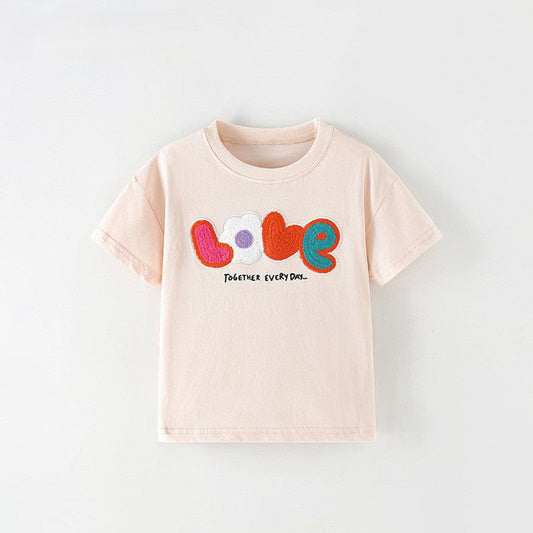MyKids-USA® Girls’ Letters Pattern T-shirt in European and American Style