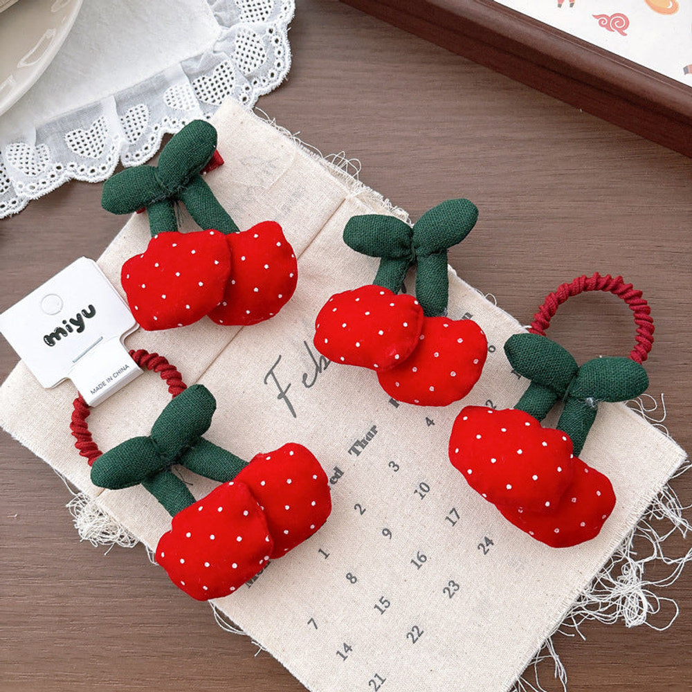 MyKids-USA® Collection of Fruits Shaped Hair Ties or Hair Clips