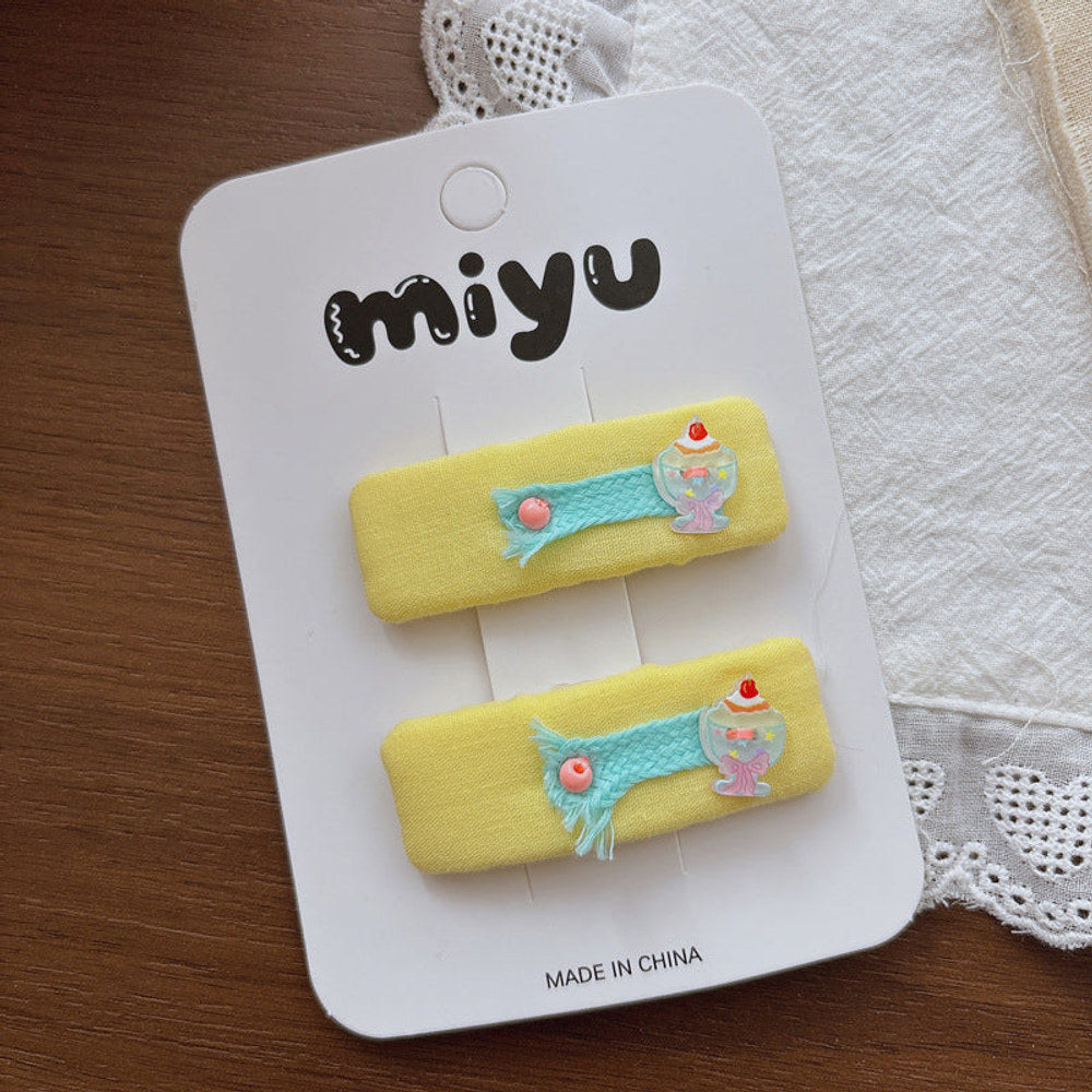 MyKids-USA® Collection of 2 Color Patchwork Hair Clips