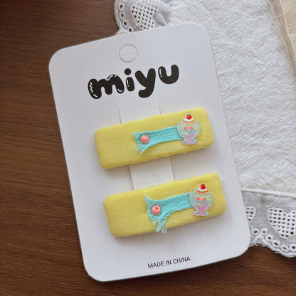 MyKids-USA® Collection of 2 Color Patchwork Hair Clips