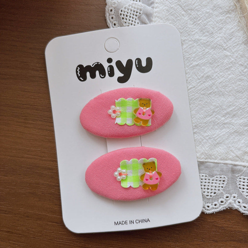 MyKids-USA® Collection of 2 Color Patchwork Hair Clips