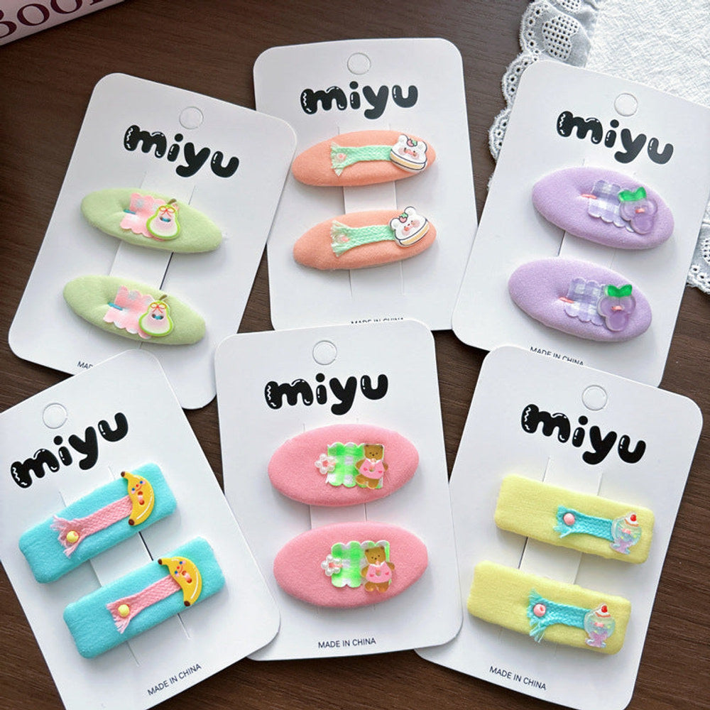 MyKids-USA® Collection of 2 Color Patchwork Hair Clips