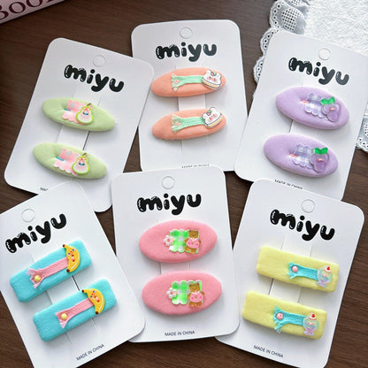 MyKids-USA® Collection of 2 Color Patchwork Hair Clips