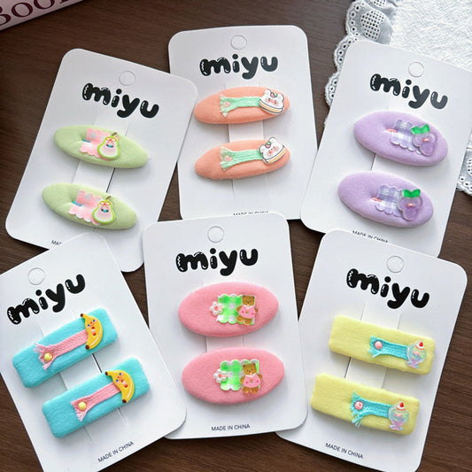 MyKids-USA® Collection of 2 Color Patchwork Hair Clips
