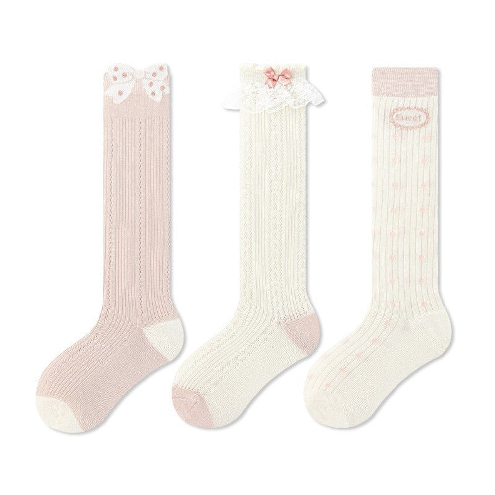 MyKids-USA® Baby Kids Girls Breathable Cute Lace Trim Stockings Set