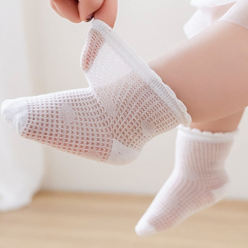 MyKids-USA® Baby Kids Breathable Solid Color Socks Set