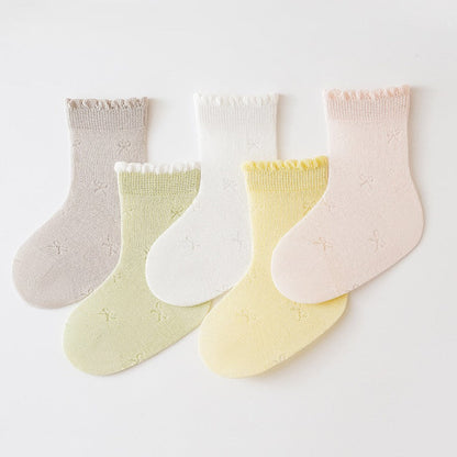 MyKids-USA® Baby Kids Breathable Solid Color Socks