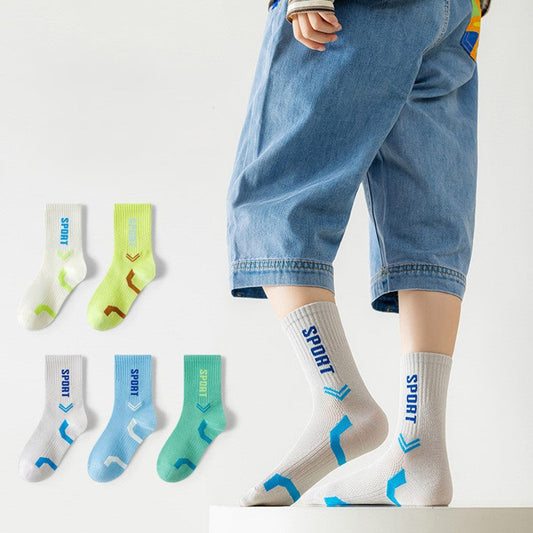 MyKids-USA® Kids Breathable Letters Pattern Sporty Socks Set