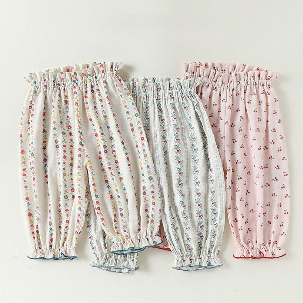 MyKids-USA® Baby Kids Girls Casual Flowers Pattern Pants