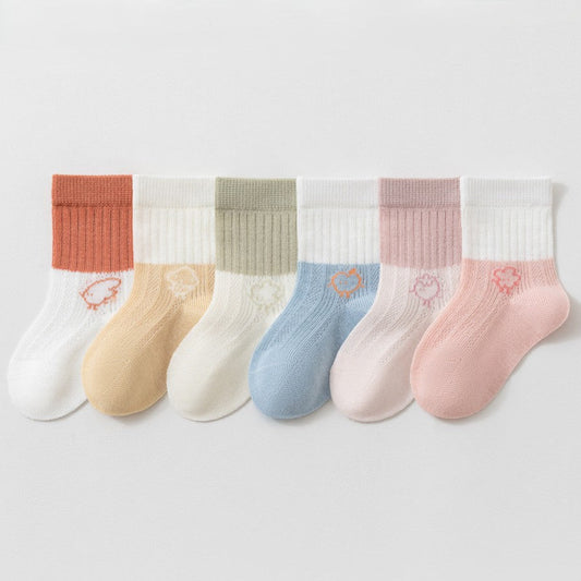 MyKids-USA® Baby Kids Breathable Color Patchwork Socks