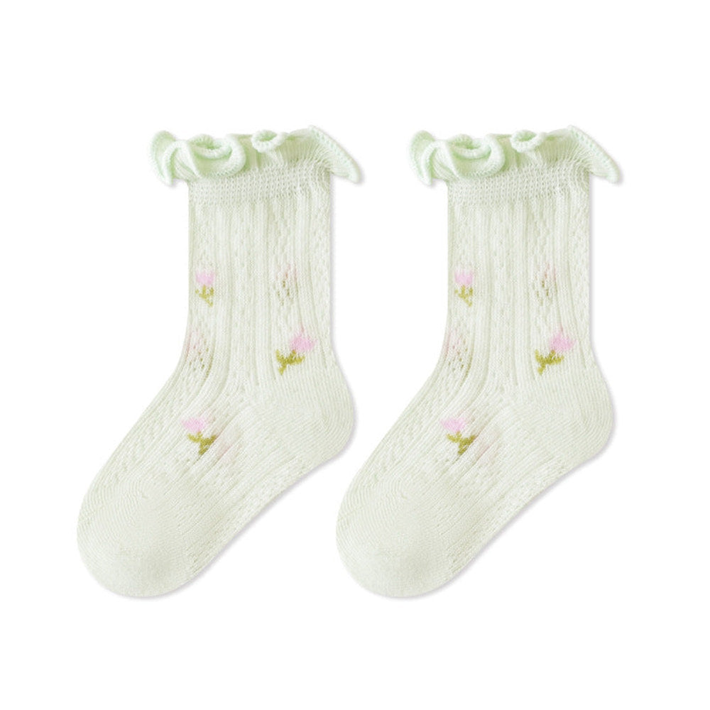 MyKids-USA® Baby Kids Girls Breathable Floral Socks