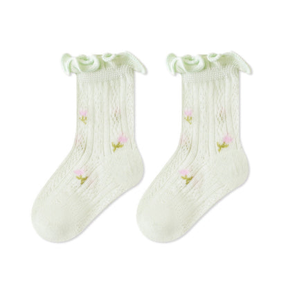 MyKids-USA® Baby Kids Girls Breathable Floral Socks