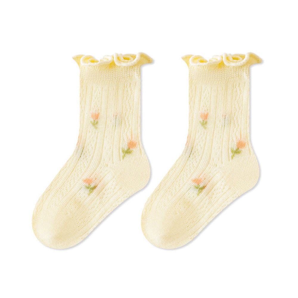 MyKids-USA® Baby Kids Girls Breathable Floral Socks