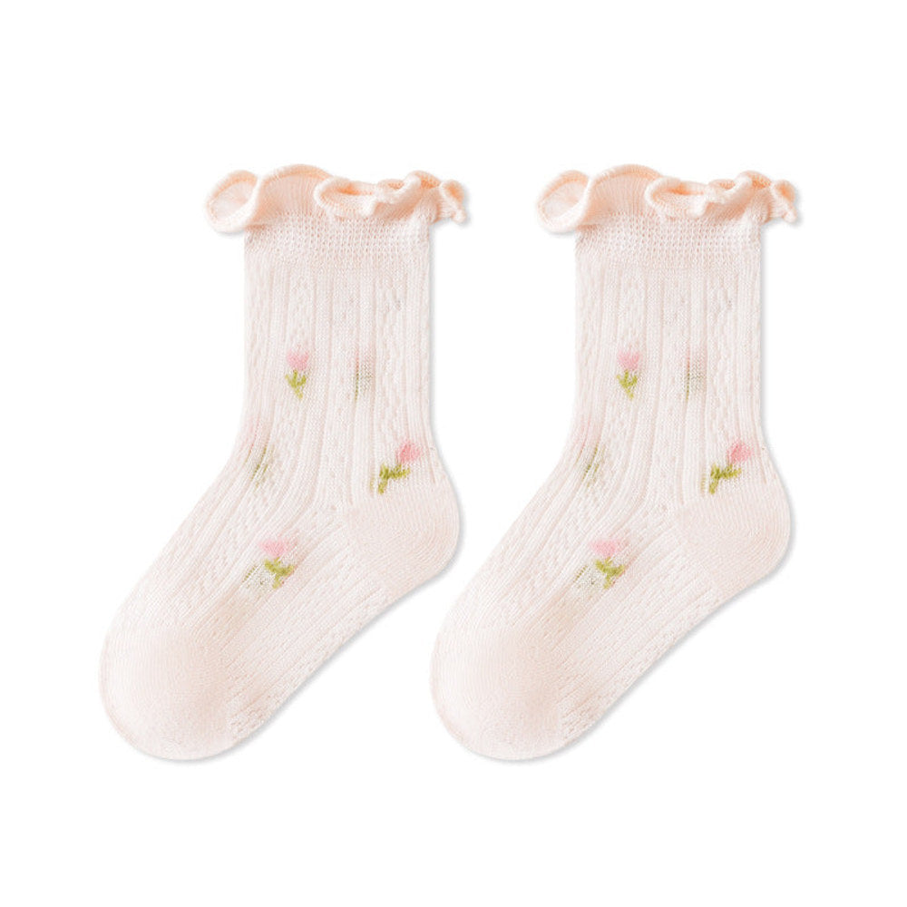 MyKids-USA® Baby Kids Girls Breathable Floral Socks