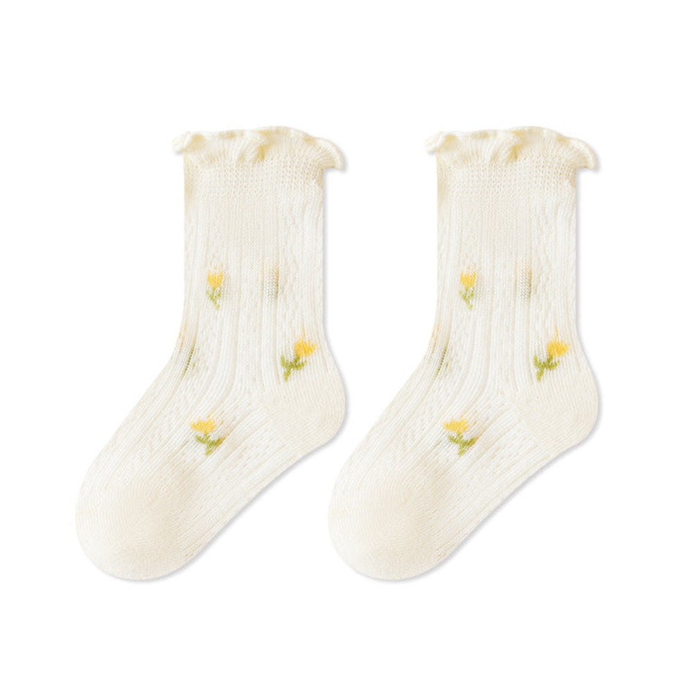 MyKids-USA® Baby Kids Girls Breathable Floral Socks