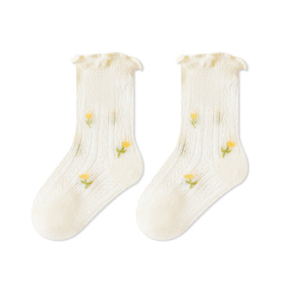 MyKids-USA® Baby Kids Girls Breathable Floral Socks