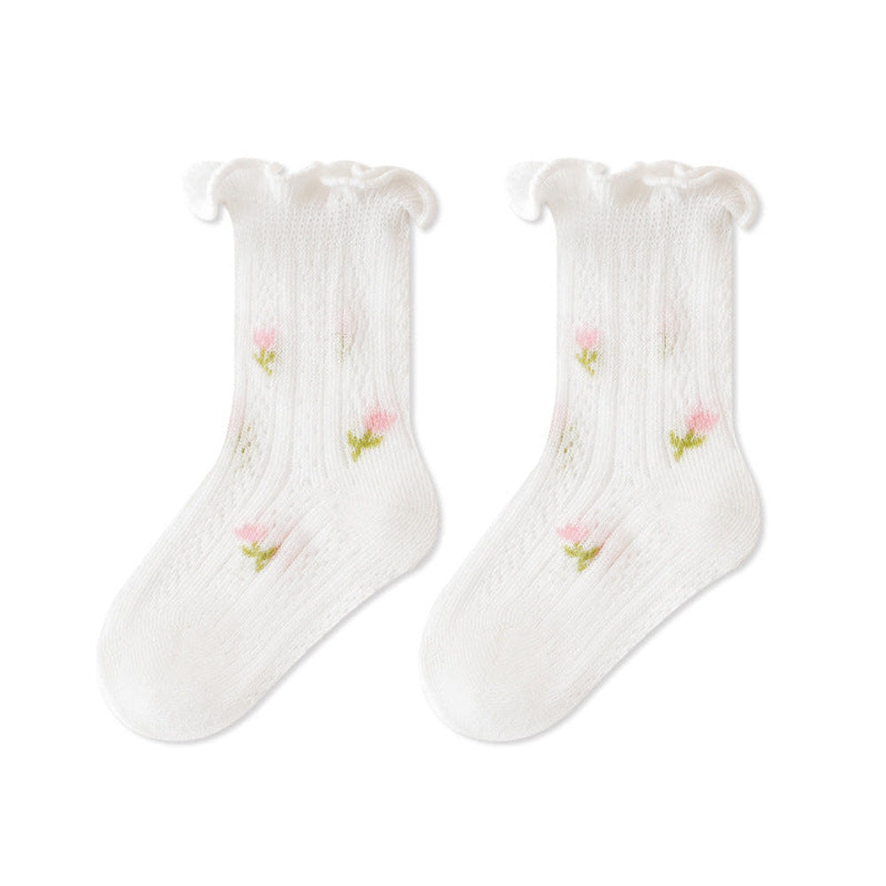 MyKids-USA® Baby Kids Girls Breathable Floral Socks
