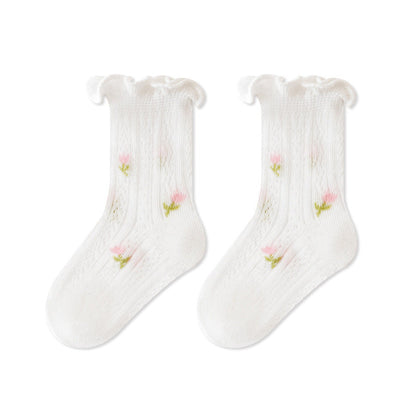 MyKids-USA® Baby Kids Girls Breathable Floral Socks