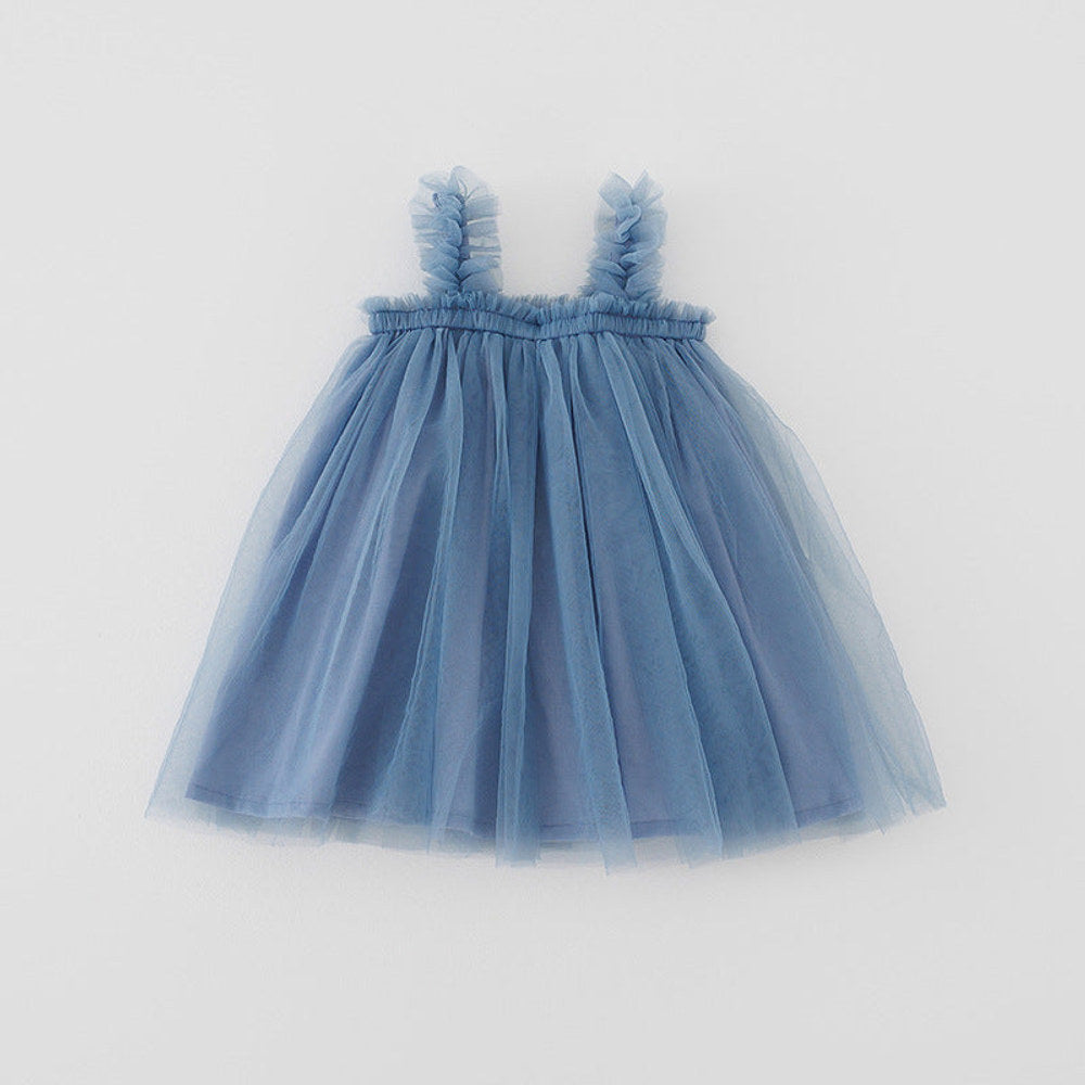 MyKids-USA® Baby Kids Girls Sleeveless Plain Tulle Strap Dress