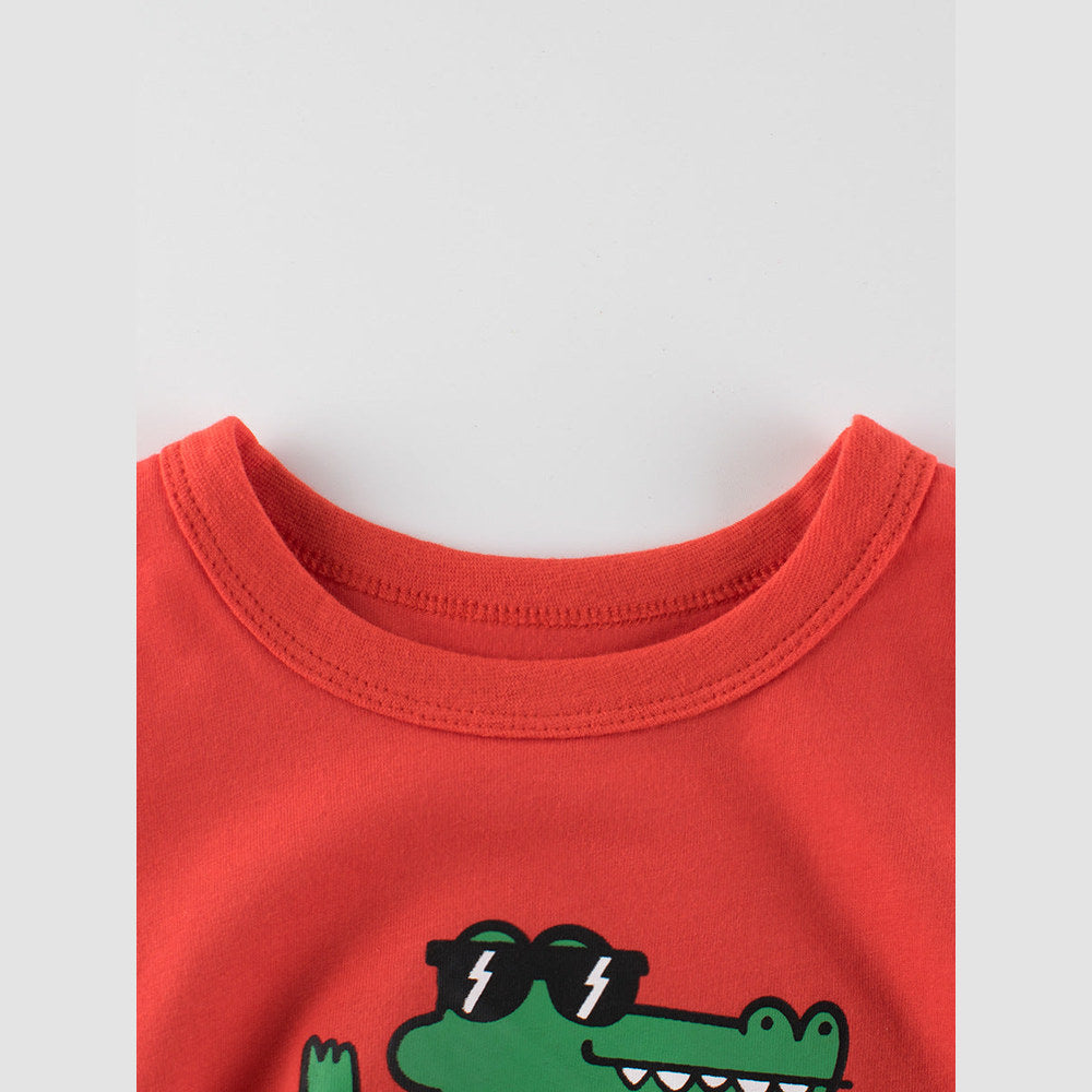 MyKids-USA® Boys’ Letters and Cartoon Pattern T-shirt in European and American Style