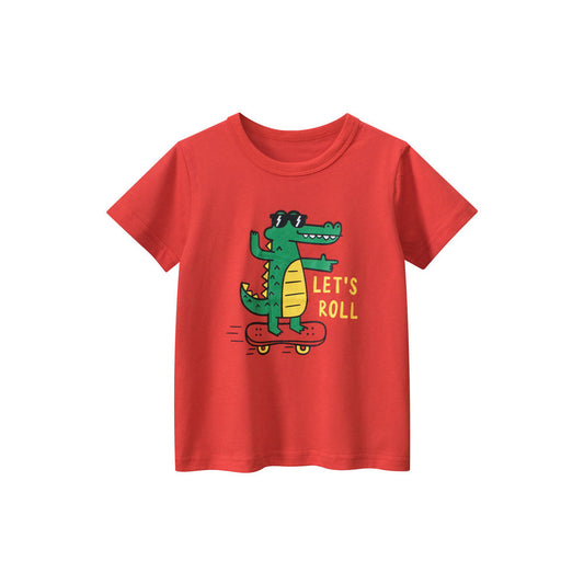 MyKids-USA® Boys’ Letters and Cartoon Pattern T-shirt in European and American Style