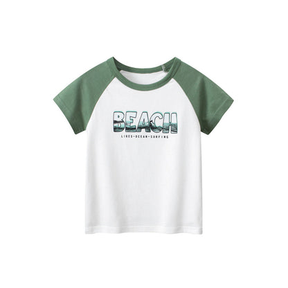 MyKids-USA® Boys’ Letters Pattern T-shirt in European and American Style