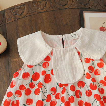 MyKids-USA® Baby Girls Sleeveless Cherry Pattern Dress