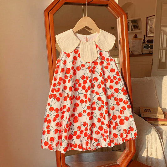 MyKids-USA® Baby Girls Sleeveless Cherry Pattern Dress