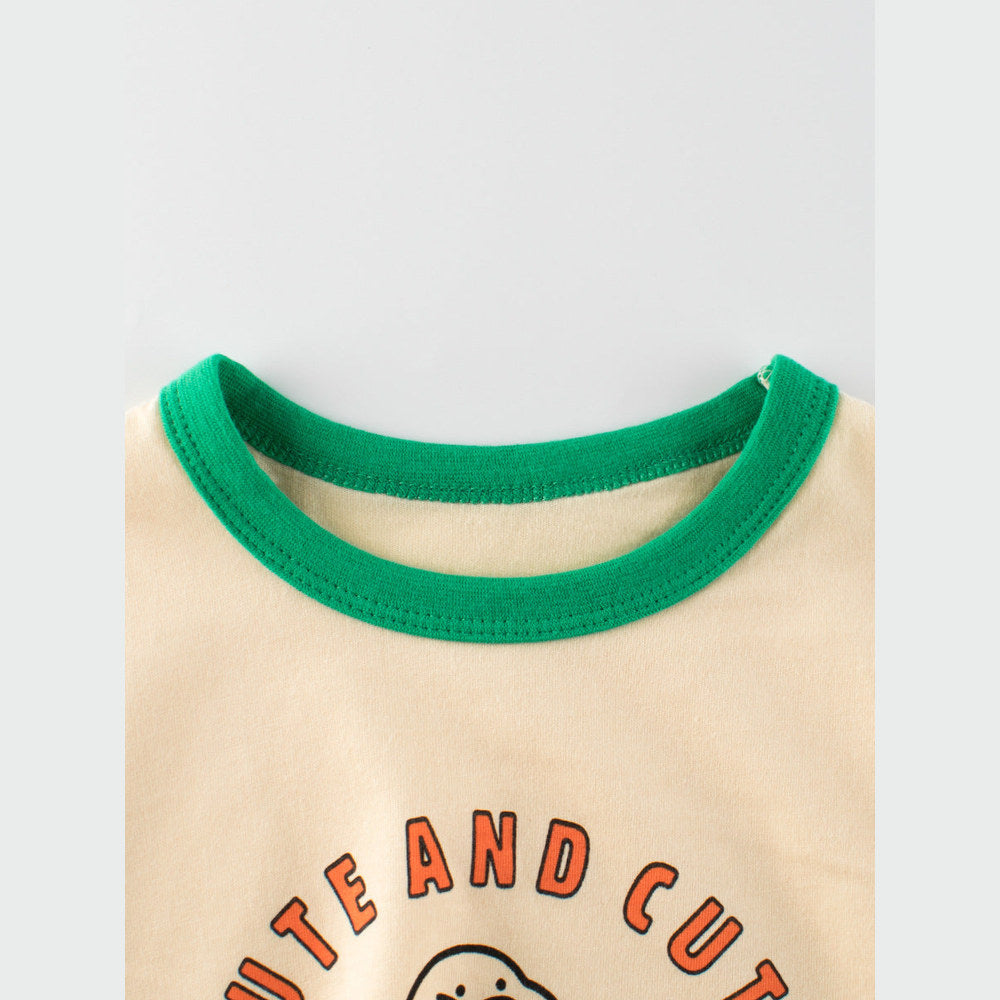 MyKids-USA® Boys’ Letters and Cartoon Pattern T-shirt in European and American Style