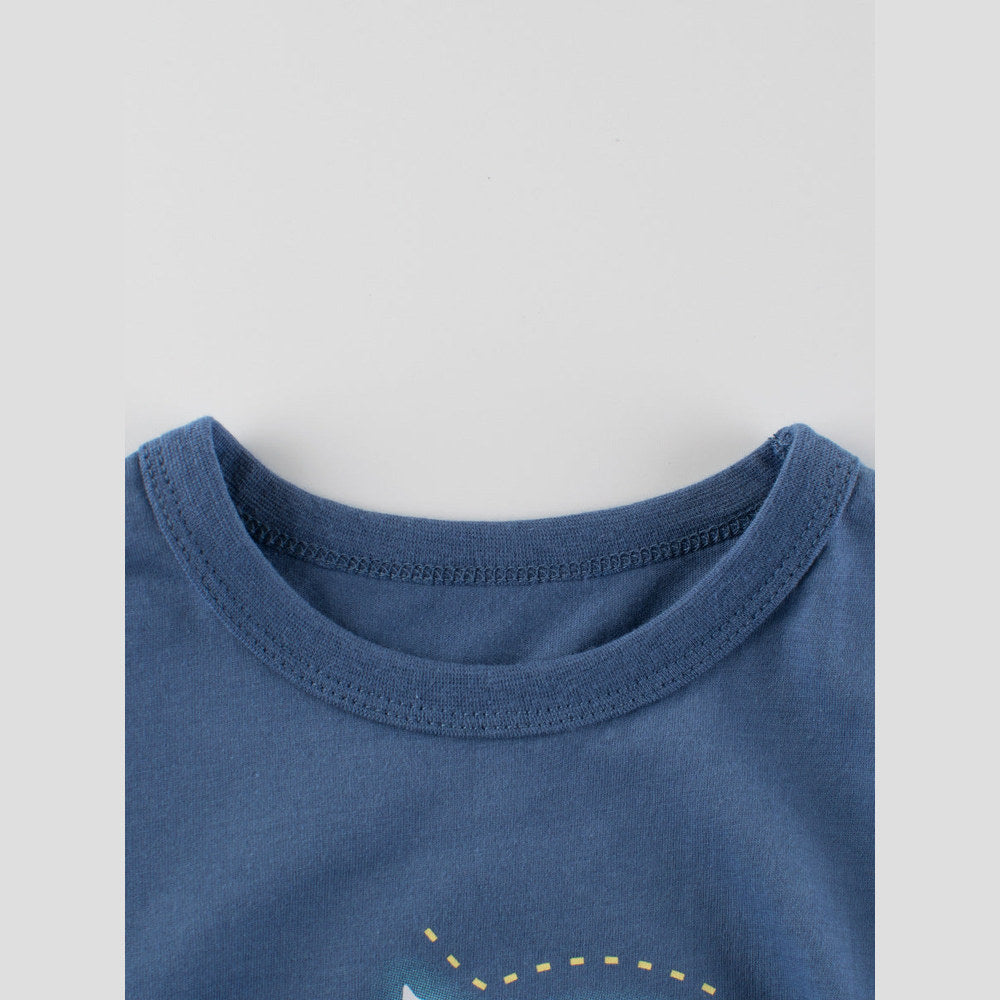 MyKids-USA® Boys’ Letters and Cartoon Pattern T-shirt in European and American Style