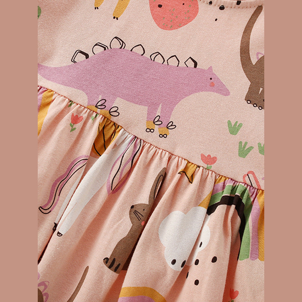 MyKids-USA® Baby Kids Girls Short Sleeves Cartoon Pattern Top and Pink Pants Clothing Set