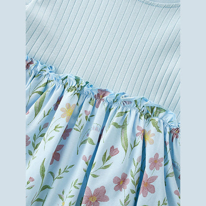 MyKids-USA® Short Sleeves Floral Dress for Stylish Girls