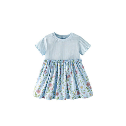 MyKids-USA® Short Sleeves Floral Dress for Stylish Girls