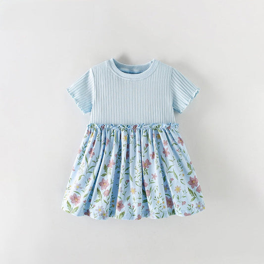 MyKids-USA® Short Sleeves Floral Dress for Stylish Girls