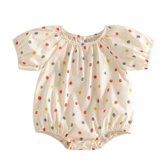 MyKids-USA® Baby Girls Short Sleeves Colorful Dots Pattern Bodysuit