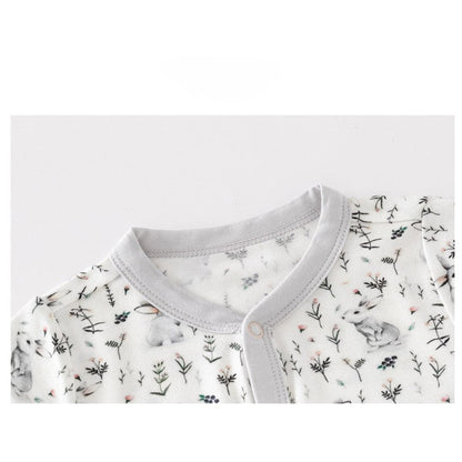 Summer Arrival Baby Short Sleeves Floral and Animals Pattern Rompers Bodysuits