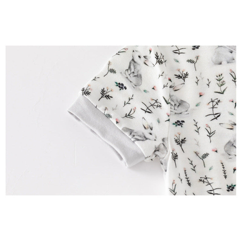 Summer Arrival Baby Short Sleeves Floral and Animals Pattern Rompers Bodysuits