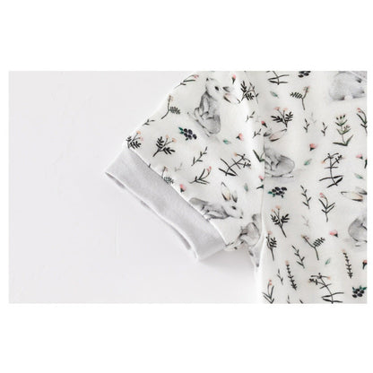 Summer Arrival Baby Short Sleeves Floral and Animals Pattern Rompers Bodysuits
