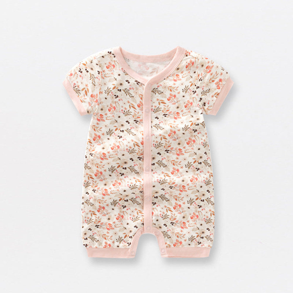 Summer Arrival Baby Short Sleeves Floral and Animals Pattern Rompers Bodysuits