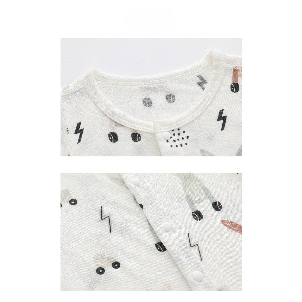Summer Arrival Baby Short Sleeves Animals Cartoon Pattern Rompers Bodysuits