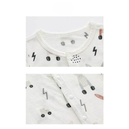 Summer Arrival Baby Short Sleeves Animals Cartoon Pattern Rompers Bodysuits