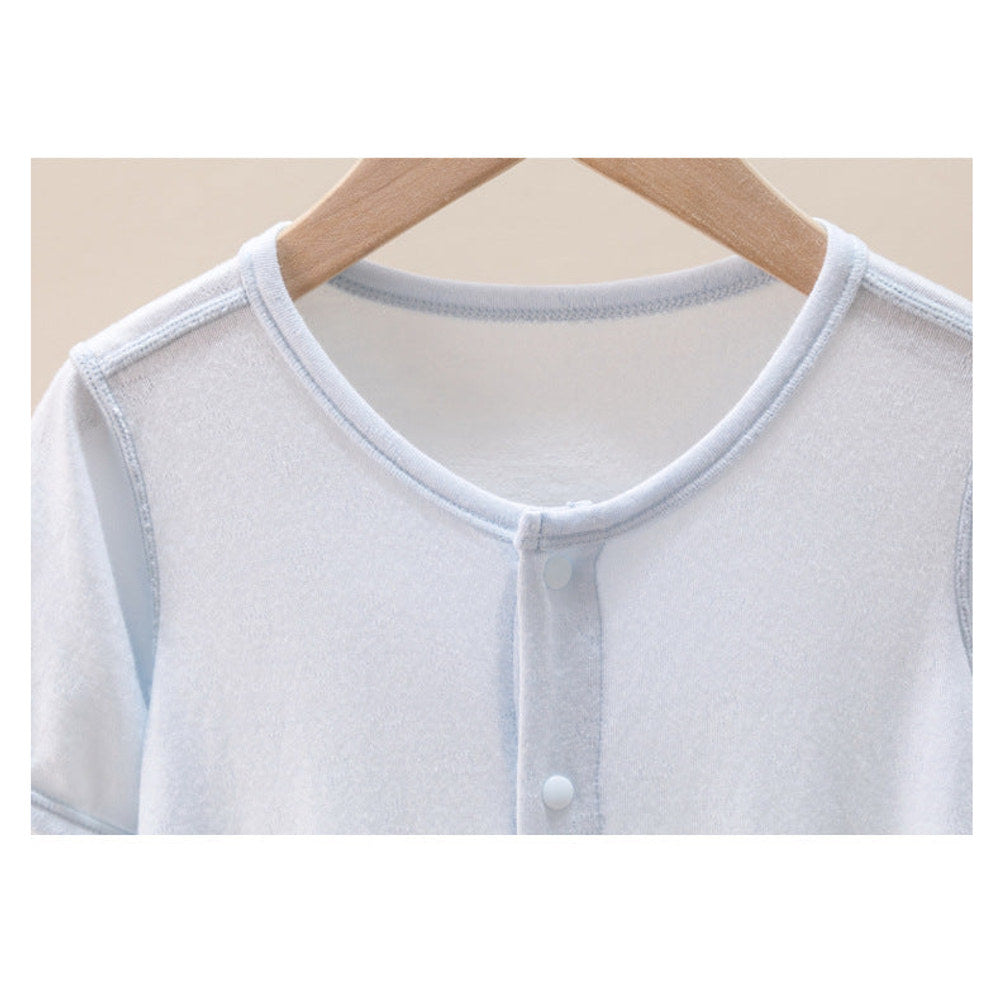 Summer Arrival Baby Short Sleeves Solid Color Single Breasted Rompers Bodysuits